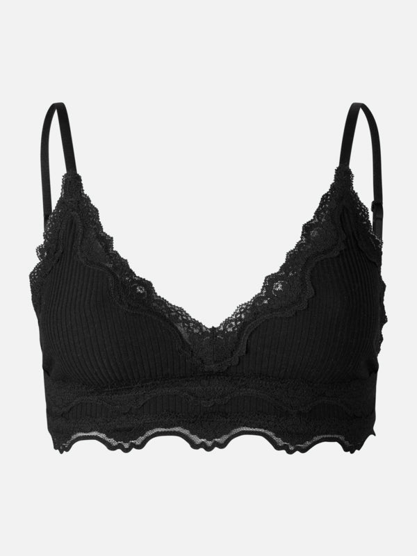 Silk bra with lace