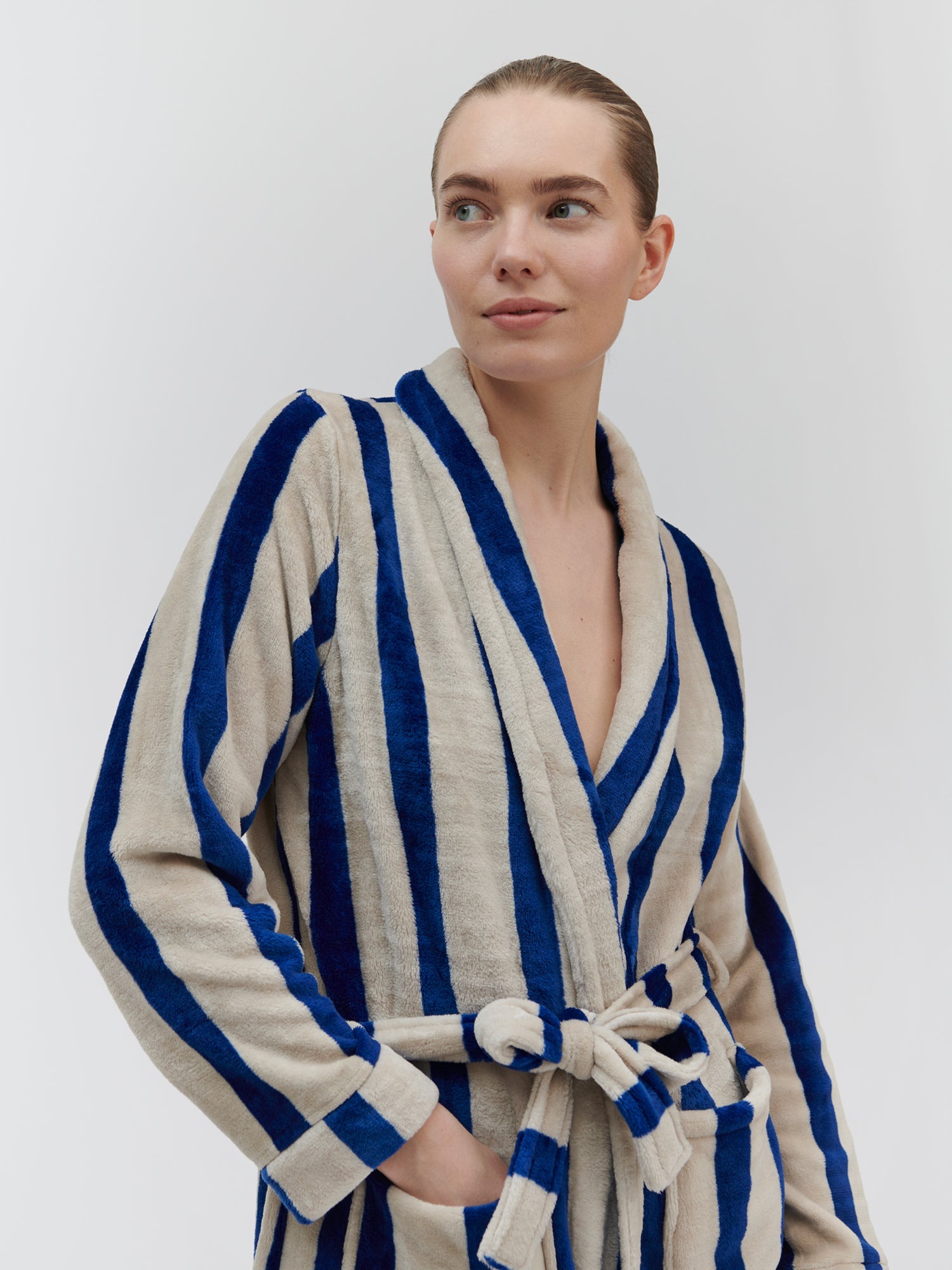 RWFleece robe stripe