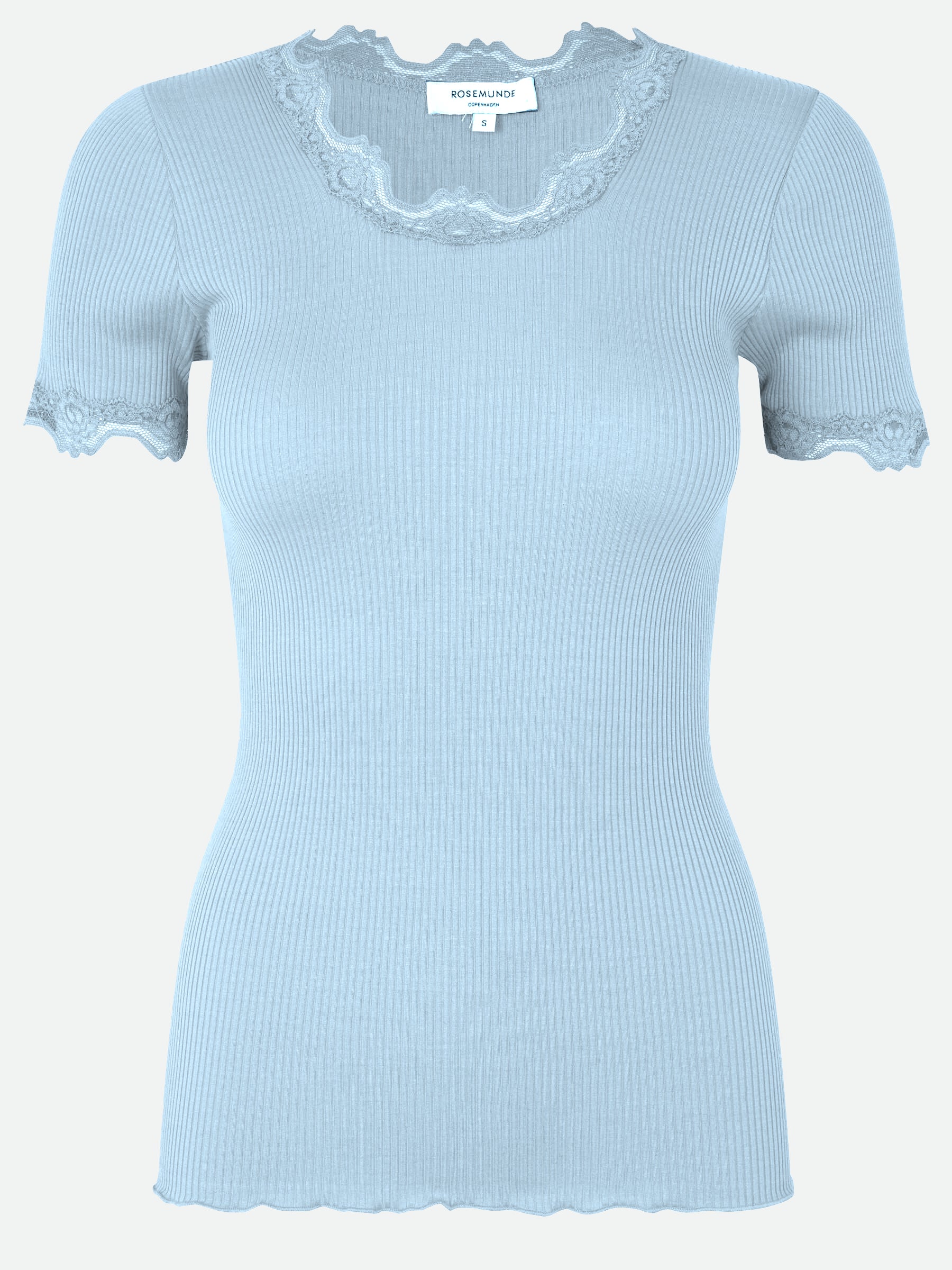 Silk t-shirt with lace