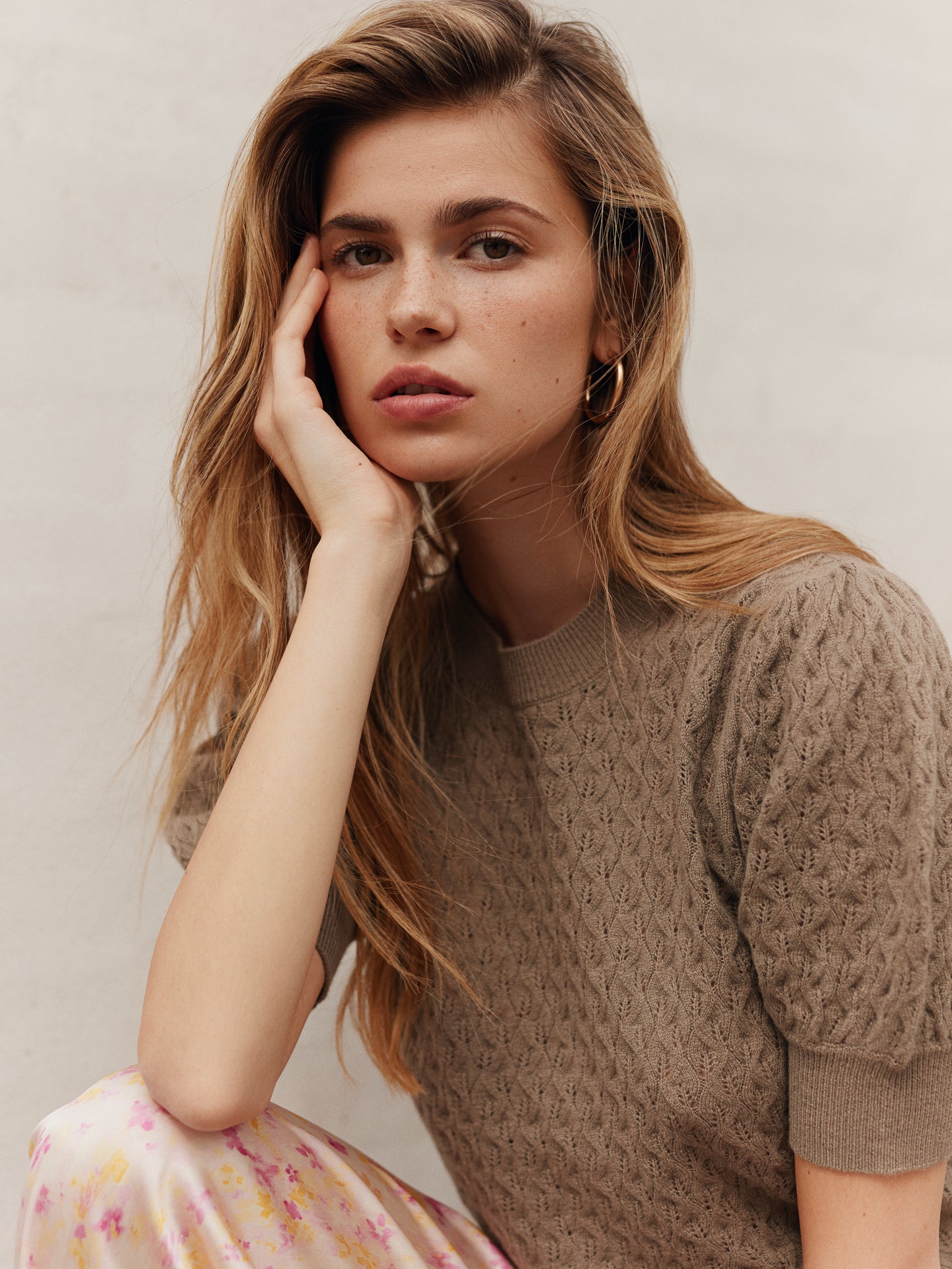 Wool & cashmere pointelle pullover